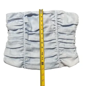 Sky To Moon Size L Ruffled Corset Top Pastel Blue Strapless Preppy‎ European thumbnail 5