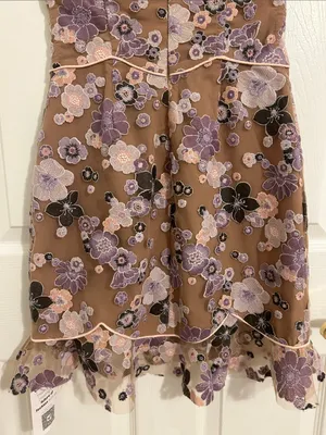 For Love And Lemons Posy Embroidered Mini Dress Purple Morning Bloom New Size XS thumbnail 10