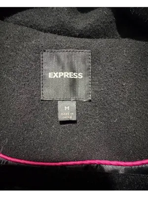 Express Women’s Wool Blend Black Moto Jacket Lined w/ Zipper Pockets Size Medium thumbnail 3