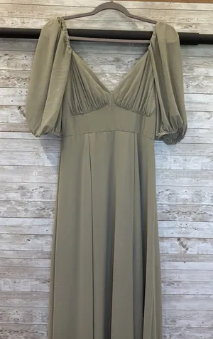 DB Studio Celebrate Womens 8 Maxi Dress Sage Green Leg Slit Sweetheart Neckline‎ thumbnail 1