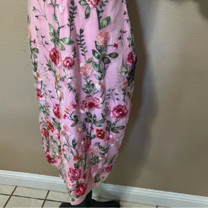 Lulus Blooming For Love Pink Floral Embroidered Midi Dress thumbnail 5