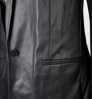 Express Black Faux Leather Blazer thumbnail 6