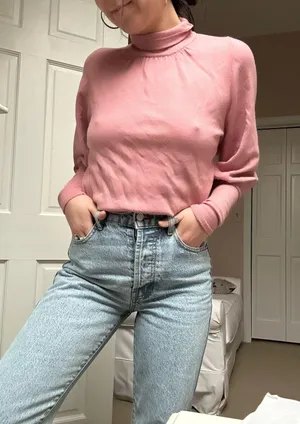 Express Pink Turtleneck Sweater thumbnail 3