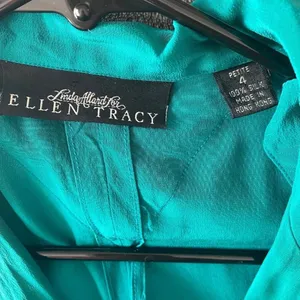 *Vintage* Ellen Tracy‎ sz 4 Long sleeve 100% Silk 80s blazer thumbnail 7