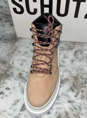Schutz 🆕 BNIB | Marlua Leather Platform Lace Up Boot | Honey Beige & Black thumbnail 9