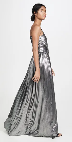 Retrofête Andrea Maxi Dress in gunmetal thumbnail 7