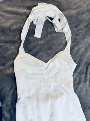 NWOT Show Me Your MuMu Mina Midi Dress Ivory Luxe Satin Size Small Formal thumbnail 8
