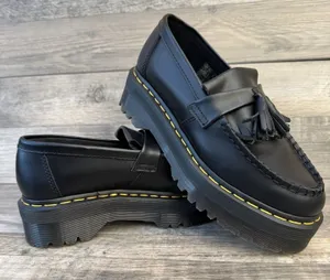 Dr. Martens Adrian Quad Tassel Loafer Black Leather Women 8, 7 Men EU 39 NEW thumbnail 1
