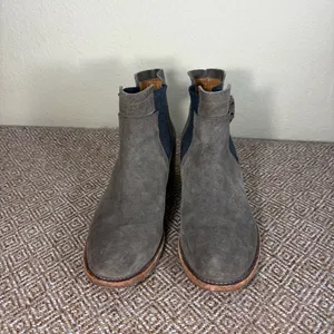 Alberto Fermani Gray Suede Ankle Boots Sz 7.5 Womens Western Casual Preppy thumbnail 2