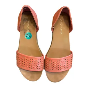 EUC Andiamo Abailey Weave Flats/Sandals Salmon Peach 7.5/7.5W Boho Faux Leather thumbnail 2