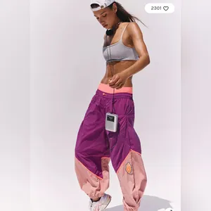FP Movement by Free People Purple & Pink Colorblock Jogger Track Pants thumbnail 3