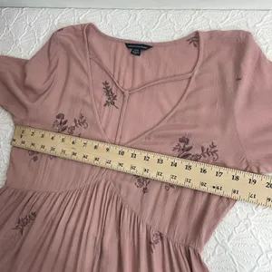 American Eagle Pullover Embroidered Mauve Boho Dress size Medium thumbnail 12