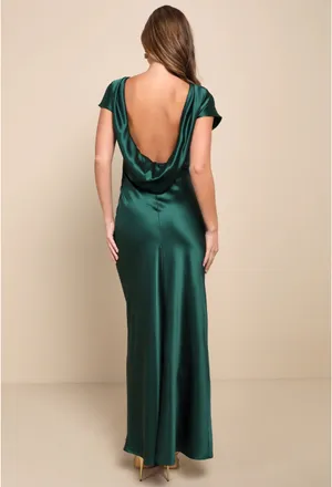 Forest Green Lulus Maxi Dress Backless thumbnail 2