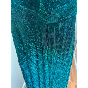 NEW NWT Betsy & Adam Mila Long Halter Metallic Green Dress size 0 thumbnail 7