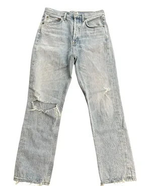 AGOLDE Jeans Women's Size 26 Button Fly High Rise 100%‎ Cotton Distressed #A5-8 thumbnail 1