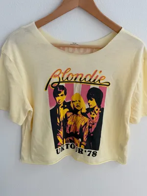 Blondie UK Tour 78 Graphic Off the Shoulder Cropped Tee thumbnail 1