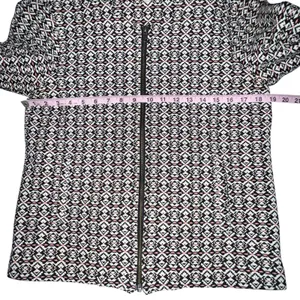Marine Layer Jacket Womens M Black Geometric Tweed‎ Collarless Full Zip Tribal thumbnail 5