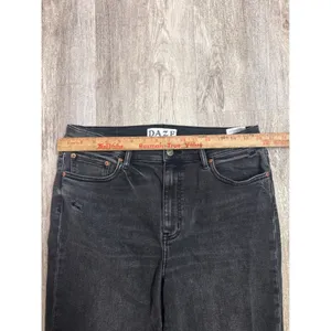 Daze Denim Hug High Rise Cropped Flare Jeans Haunt Faded Grey Black Size 32 thumbnail 8