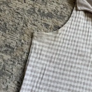 vintage Dockers 100% cotton white and beige striped collared tank top sz small thumbnail 8