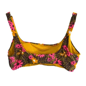Aerie‎ Women XL Retro Floral Scoop Bikini Top Pink Orange Brown 2309-215 NWT thumbnail 11