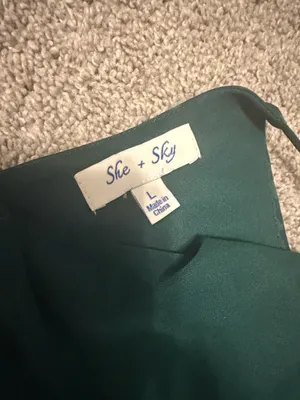 She & Sky emerald green leopard print tank top thumbnail 2