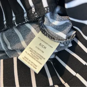 NWT Have Los Angles Black & White Striped Belted Lightweight Pull on Pants Small thumbnail 8