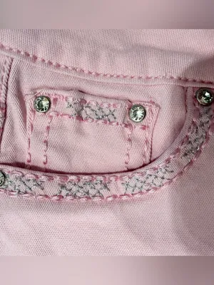 High-Rise Pink Wide-Leg Jeans for Women thumbnail 6