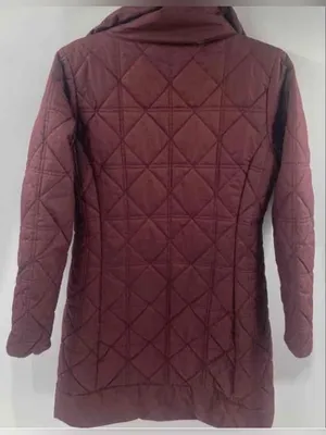 Patagonia Women's Quilted Long Coat - Burgundy Size Small thumbnail 3