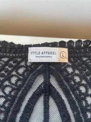 Black Sheer Embroidered Swim Coverup Kimono thumbnail 4