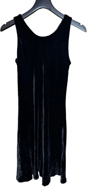 The Limited Vintage Black Silk Blend Velvet Sleeveless‎ Scoop Neck Midi Dress S thumbnail 1