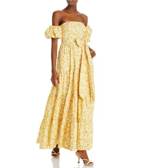 AQUA Floral Off-The-Shoulder Maxi Dress thumbnail 2