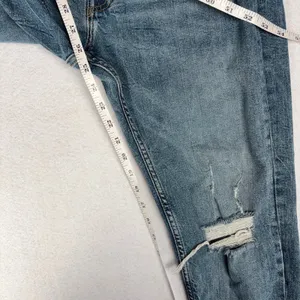 ZARA Distressed Skinny Jeans Women's 34 Blue Curvy Mid Rise Button Fly Casual thumbnail 5