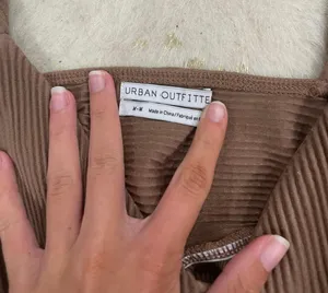 Urban Outfitters Brown Ribbed Cropped Tank thumbnail 2