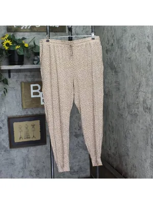 NWT State of Day Womens Knit Printed Jogger Pants Soft Leopard Brown 2XL thumbnail 2