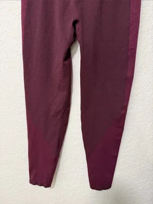PINK Victoria's Secret Maroon Seamless Leggings Size Large thumbnail 6