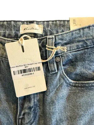 KanCan NWT Evelyn Mid Rise Slim Straight Leg Rhinestone Side Stripe Size 1/24 thumbnail 7