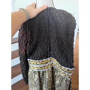 Vintage 70s Black & Metallic Gold Brocade Maxi Dress Matching Jacket Set thumbnail 7