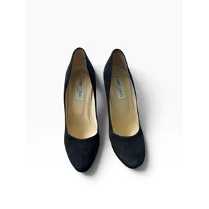 Jimmy Choo Platform Pumps 39.5 Black Suede Stiletto Heels Classic Luxury thumbnail 2
