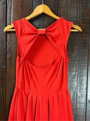 hutch Made in NYC Red Sleeveless Bow-Back Fit & Flare Dress XS thumbnail 4