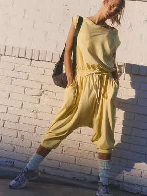 Free People Hot Shot Harem Onesie - Sunlit Yellow thumbnail 4