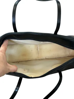 Vintage Guess Black Patent Leather Structured Shoulder Bag Y2K 90s Minimalist thumbnail 5