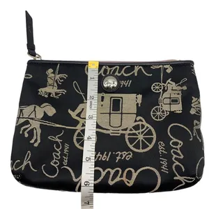 y2k COACH Carriage Black Canvas Pouch Make-up / Cosmetic Case thumbnail 6
