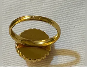 Christian Dior Petit CD Baroque Ring Gold-Finish Metal, Pink Crystals thumbnail 9