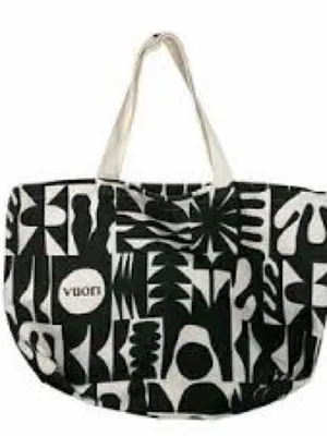 Vuori Green and White Graphic Canvas Tote! Perfect condition. Never used! thumbnail 1