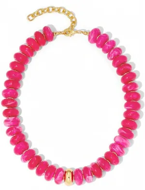 SheIn 1pc Women's Oversized Bead Decor Oval Bead Bohemian Style Necklace thumbnail 1