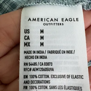 American Eagle Plaid Mini Dress Smocked Long Sleeve Square Neck Gingham Babydoll thumbnail 10