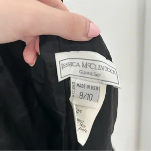 Jessica McClintock Gunne Sax Black Red Velvet Skater Dress thumbnail 9