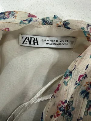 Zara Pale Floral Halter Ruched Mini Dress thumbnail 6