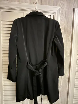 Inc. Black Coat With Belt thumbnail 3