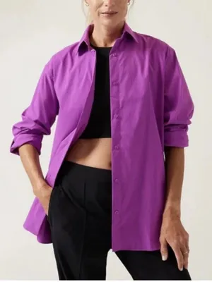 Athleta Performance Oversized Poplin Top thumbnail 1